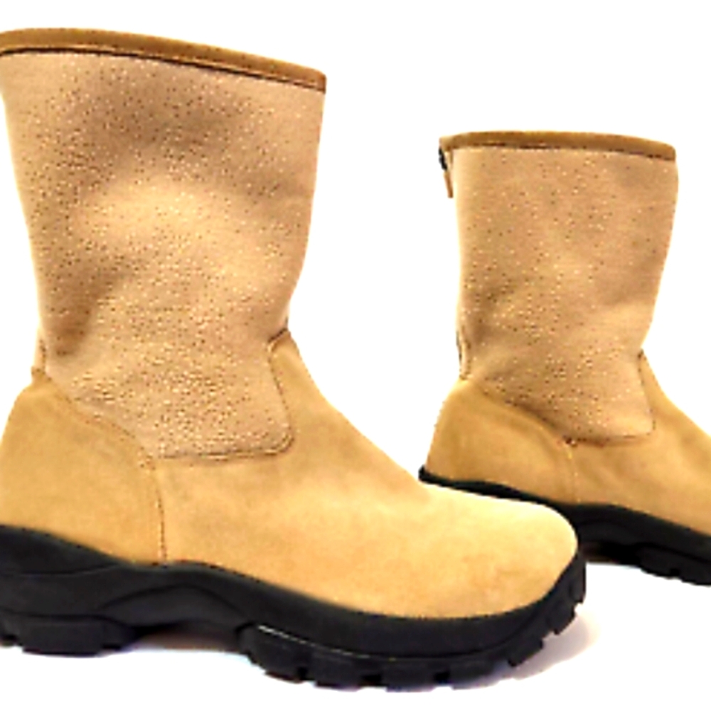 Lands End Women's Suede & Fleese Lug Boots